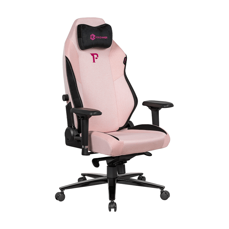 RX-2070-1R-B Modern Pink Mesh Breathable Gaming Chair With Stirrups for Home Use
