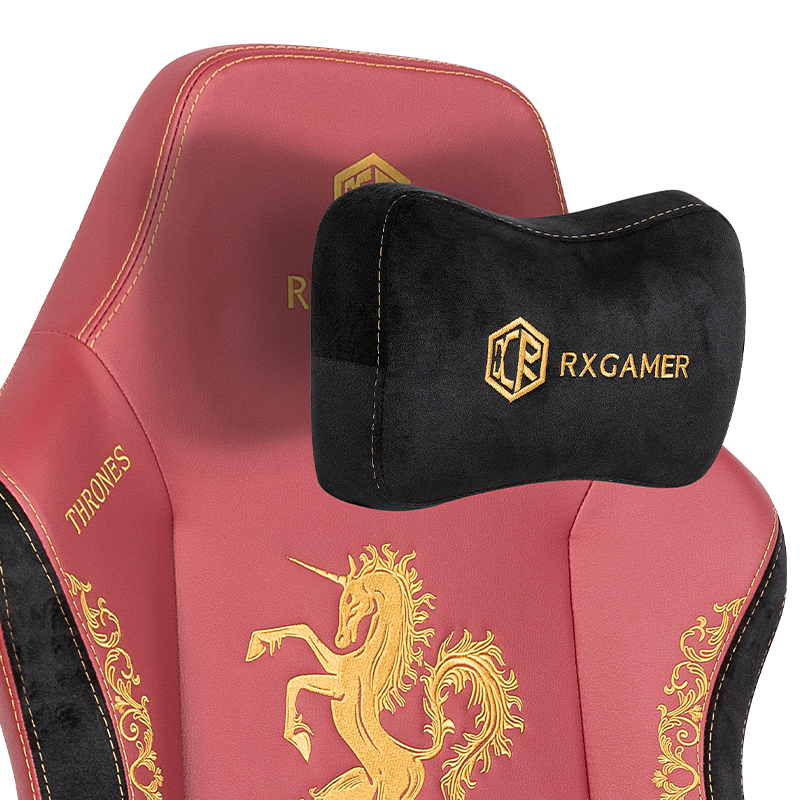 RXGAMER RX-2061 Burgundy PU Faux Leather 4D Armrest Unicorn Gaming Chair